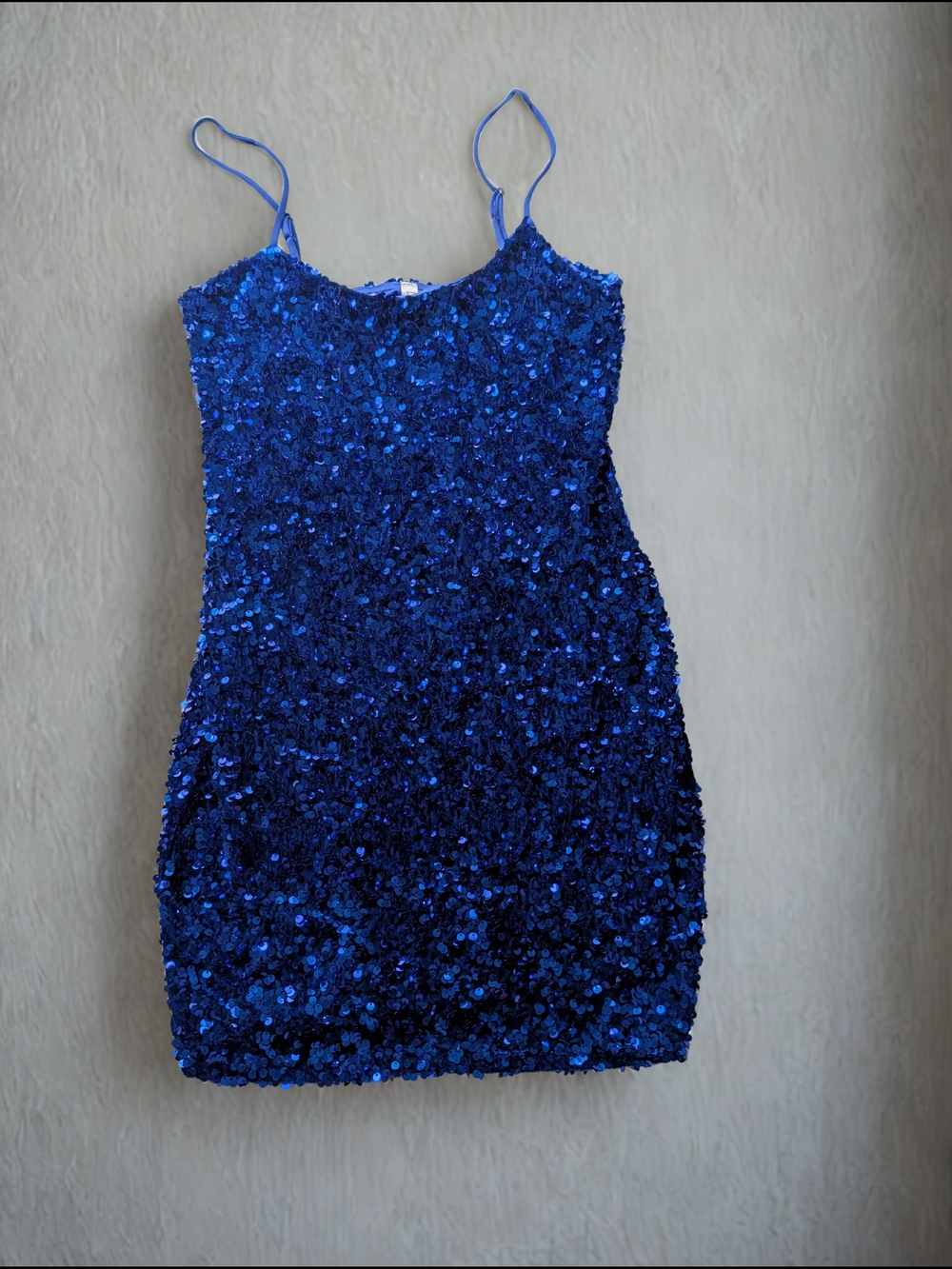 Fitted Lucy in the Sky Royal Blue Sequin Mini Dress- M fits like a XS/S